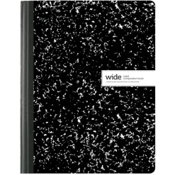 Composition Books, 7-1/2" x 9-3/4", Wide Ruled, 100 Sheets, Black/White, Case Of 24 Notebooks