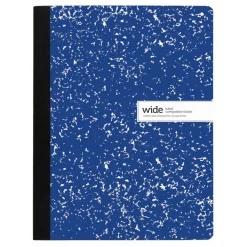 Composition Notebook, 9-3/4" x 7-1/2", Wide Ruled, 100 Sheets, Blue/White