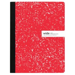 Composition Notebook, 9-3/4" x 7-1/2", Wide Ruled, 100 Sheets, Red/White