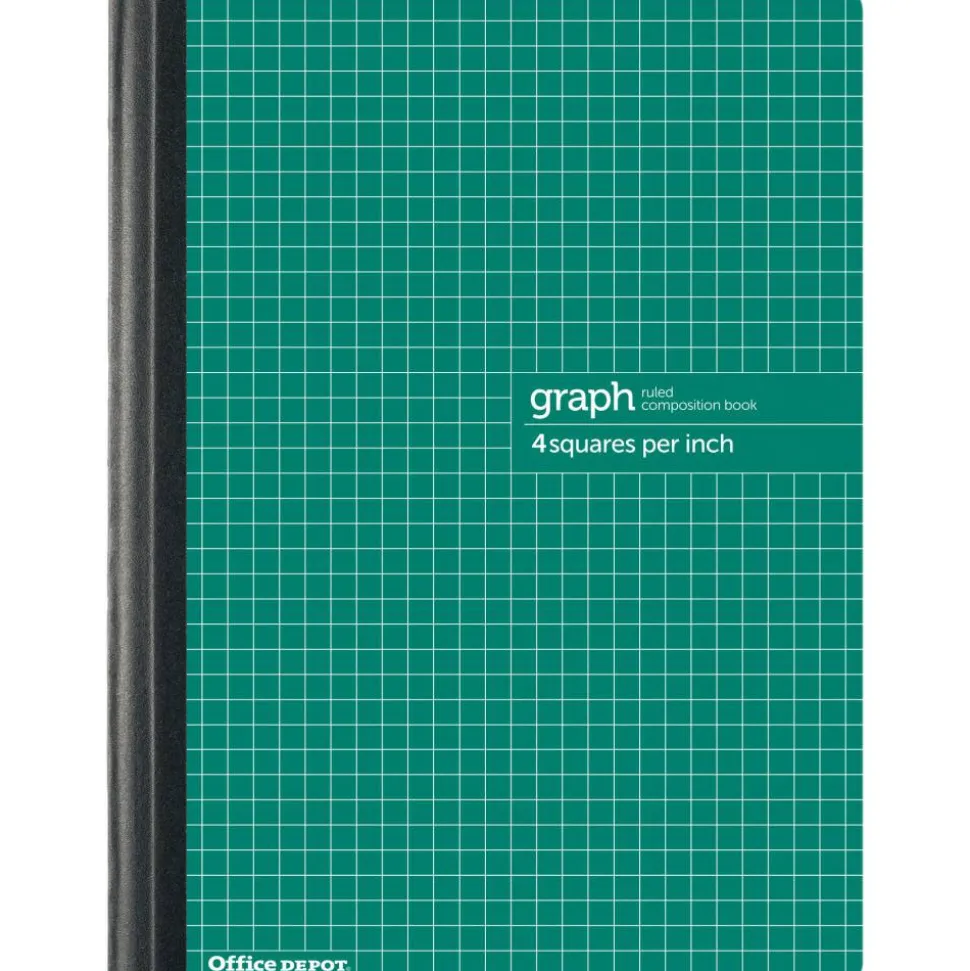 Composition Book, 7-1/2" x 9-3/4", Quadrille Ruled, 80 Sheets, Green