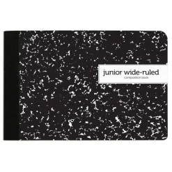 Composition Book, 5" x 7-1/2", Wide Ruled, 100 Sheets, Black/White