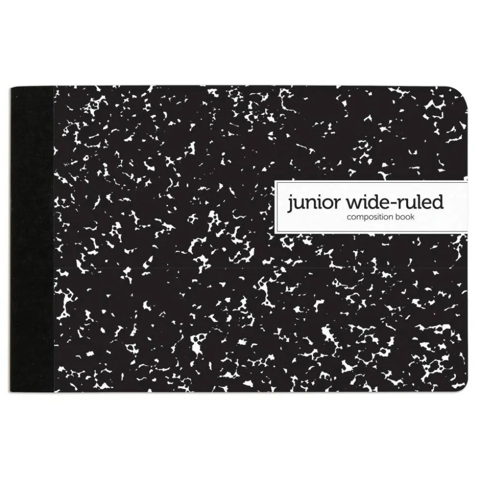 Composition Book, 5" x 7-1/2", Wide Ruled, 100 Sheets, Black/White