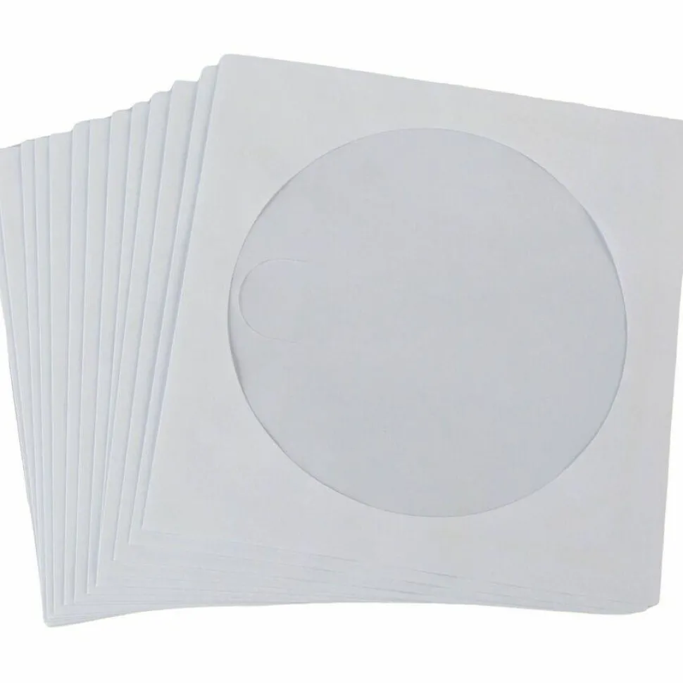 Compucessory CD/DVD White Window Envelopes - CD/DVD - 5" Width x 5" Length - White - 250 / Box