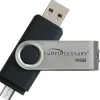 Compucessory 16GB USB 2.0 Flash Drive - 16 GB - USB 2.0 - Silver, Black