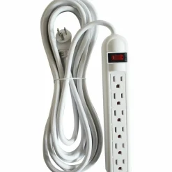 Compucessory 6-Outlet Power Strip, 15' Cord, Gray