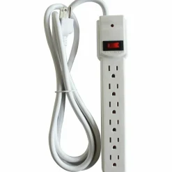 Compucessory 6-Outlet Strip Office Surge Protector - 6 x AC Power - 1080 J - 125 V AC Input - 125 V AC Output - 6 ft