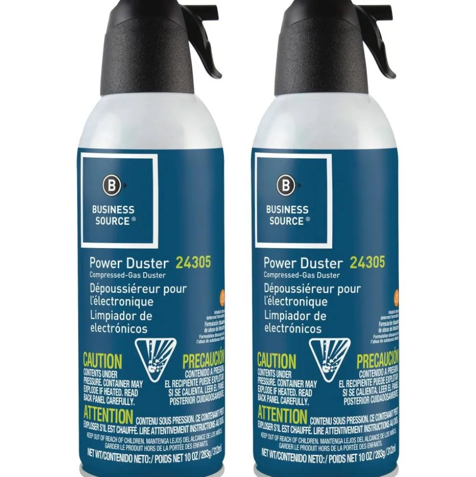 Compucessory Power Duster Compressed Gas Duster, 10 Oz, Pack Of 2