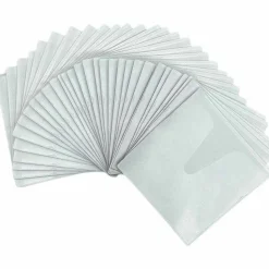 Compucessory Self-Adhesive Poly CD/DVD Holders - 1 x CD/DVD Capacity - White - Polypropylene - 50 / Pack