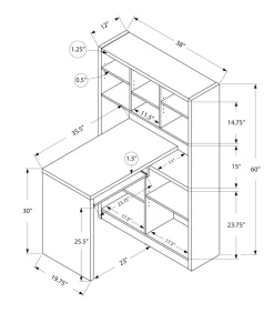 Computer Desk, Home Office, Bookcase, Corner, Storage Shelves, Left, Right Set-up, L Shape, Work, Laptop, Brown Laminate, Contemporary, Modern