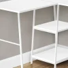 Computer Desk, Home Office, Corner, Storage Shelves, 48"L, L Shape, Work, Laptop, White Laminate, White Metal, Contemporary, Modern