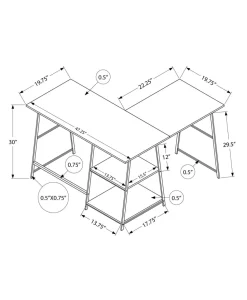Computer Desk, Home Office, Corner, Storage Shelves, 48