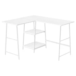 Computer Desk, Home Office, Corner, Storage Shelves, 48