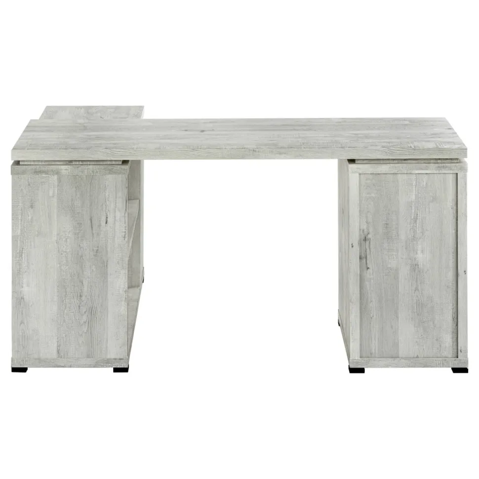 Computer Desk, Home Office, Corner, Left, Right Set-up, Storage Drawers, L Shape, Work, Laptop, Grey Laminate, Contemporary, Modern