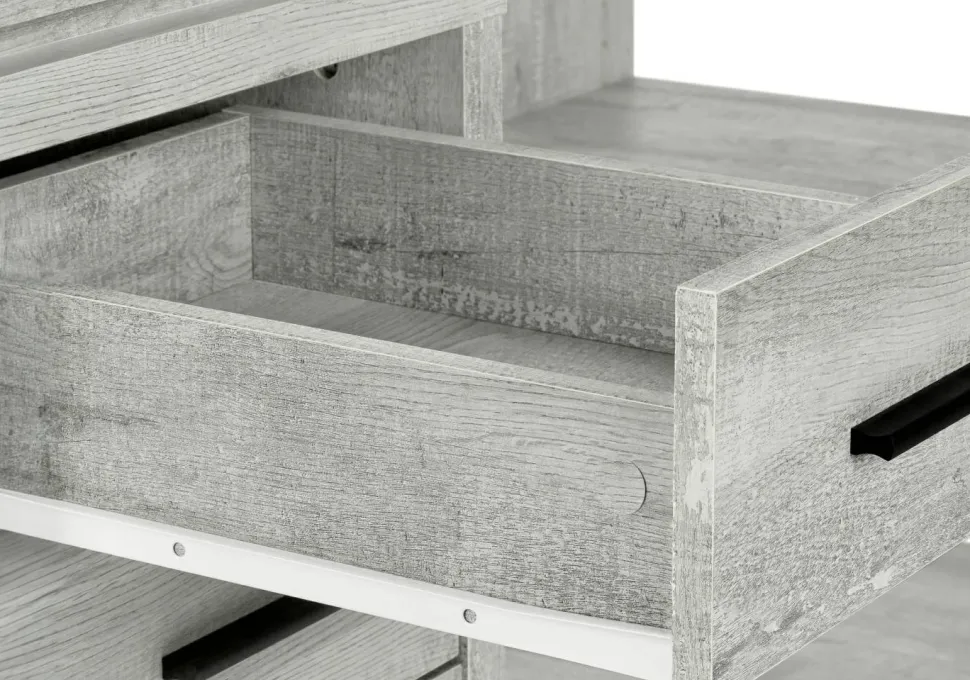 Computer Desk, Home Office, Corner, Left, Right Set-up, Storage Drawers, L Shape, Work, Laptop, Grey Laminate, Contemporary, Modern