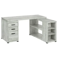 Computer Desk, Home Office, Corner, Left, Right Set-up, Storage Drawers, L Shape, Work, Laptop, Grey Laminate, Contemporary, Modern