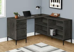 Computer Desk, Home Office, Corner, Storage Drawers, 60