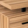 Computer Desk, Home Office, Corner, Left, Right Set-up, Storage Drawers, 70"L, L Shape, Work, Laptop, Brown Laminate, Black Metal, Contemporary, Modern