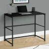 Computer Desk, Home Office, Laptop, Left, Right Set-up, Storage Drawers, 40"L, Work, Black Laminate, Black Metal, Contemporary, Modern