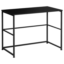 Computer Desk, Home Office, Laptop, Left, Right Set-up, Storage Drawers, 40"L, Work, Black Laminate, Black Metal, Contemporary, Modern