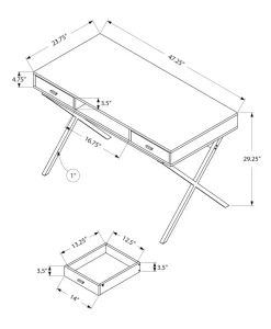 Computer Desk, Home Office, Laptop, Storage Drawers, 48