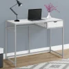 Computer Desk, Home Office, Laptop, Storage Drawer, 42"L, Work, Black Laminate, Black Metal, Contemporary, Modern