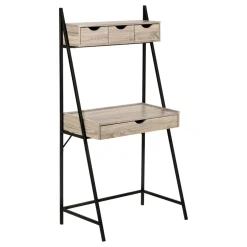 Computer Desk, Home Office, Laptop, Leaning, Storage Drawers, 32
