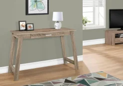 Computer Desk, Home Office, Laptop, Storage Drawers, Work, Brown Laminate, Contemporary, Modern