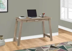 Computer Desk, Home Office, Laptop, Storage Drawers, Work, Brown Laminate, Contemporary, Modern