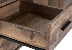 Computer Desk, Home Office, Laptop, Left, Right Set-up, Storage Drawers, 60"L, Work, Brown Laminate, Black Metal, Contemporary, Modern