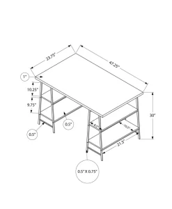 Computer Desk, Home Office, Laptop, Left, Right Set-up, Storage Drawers, 48"L, Work, Grey Laminate, Grey Metal, Contemporary, Modern