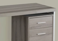 Computer Desk, Home Office, Laptop, Left, Right Set-up, Storage Drawers, 48"L, Work, Brown Laminate, Grey Metal, Contemporary, Modern