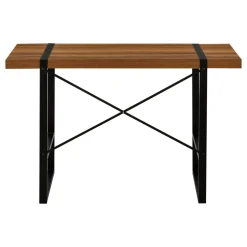 Computer Desk, Home Office, Laptop, 48"L, Work, Walnut Laminate, Black Metal, Contemporary, Modern