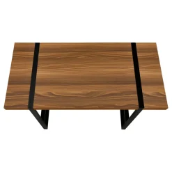 Computer Desk, Home Office, Laptop, 48"L, Work, Walnut Laminate, Black Metal, Contemporary, Modern
