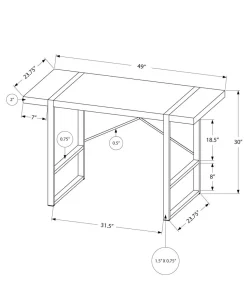 Computer Desk, Home Office, Laptop, Leaning, Storage Drawers, 32