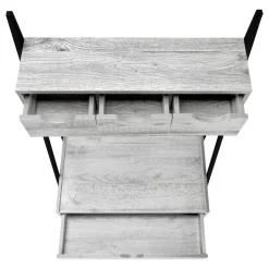 Computer Desk, Home Office, Laptop, Leaning, Storage Drawers, 32