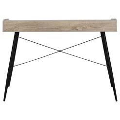 Computer Desk, Home Office, Laptop, Storage Shelves, 48"L, Work, Brown Laminate, Black Metal, Contemporary, Modern