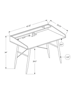 Computer Desk, Home Office, Laptop, Storage Shelves, 48"L, Work, Brown Laminate, Black Metal, Contemporary, Modern
