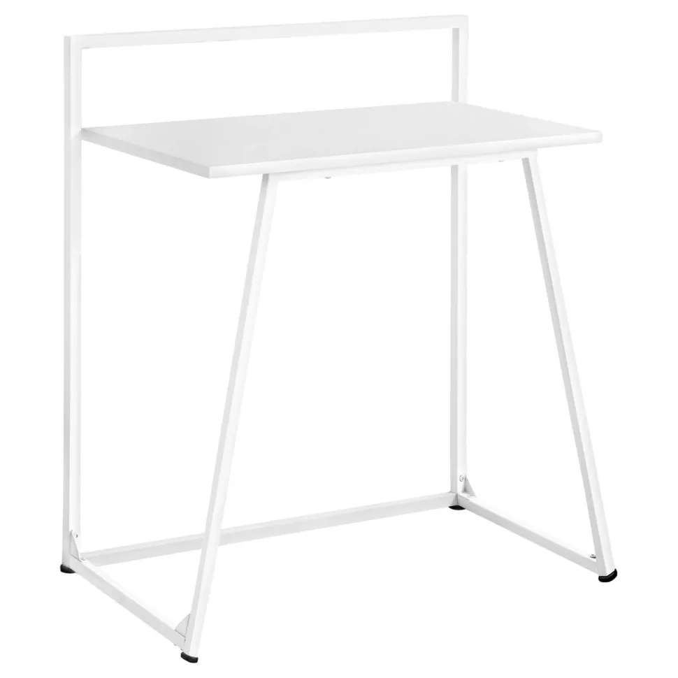 Computer Desk, Home Office, Laptop, 30"L, Work, White Laminate, White Metal, Contemporary, Modern