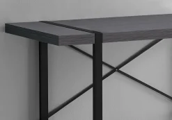 Computer Desk, Home Office, Laptop, 48"L, Work, Grey Laminate, Black Metal, Contemporary, Modern