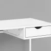 Computer Desk, Home Office, Laptop, Storage Drawer, 42"L, Work, White Laminate, White Metal, Contemporary, Modern