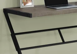 Computer Desk, Home Office, Laptop, Left, Right Set-up, Storage Drawers, 48"L, Work, Brown Laminate, Black Metal, Contemporary, Modern