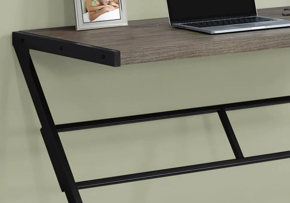 Computer Desk, Home Office, Laptop, 48"L, Work, Brown Laminate, Black Metal, Contemporary, Modern