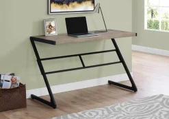 Computer Desk, Home Office, Laptop, Left, Right Set-up, Storage Drawers, 48"L, Work, Brown Laminate, Black Metal, Contemporary, Modern