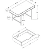 Computer Desk, Home Office, Laptop, Storage Drawers, 48"L, Work, Natural Laminate, White Metal, Contemporary, Modern