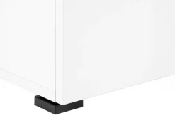 Computer Desk, Home Office, Laptop, Left, Right Set-up, Storage Drawers, 48"L, Work, White Laminate, Black Metal, Contemporary, Modern