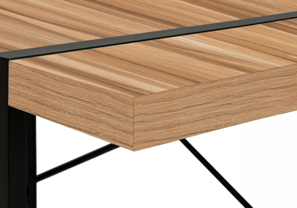 Computer Desk, Home Office, Laptop, 48"L, Work, Brown Laminate, Black Metal, Contemporary, Modern