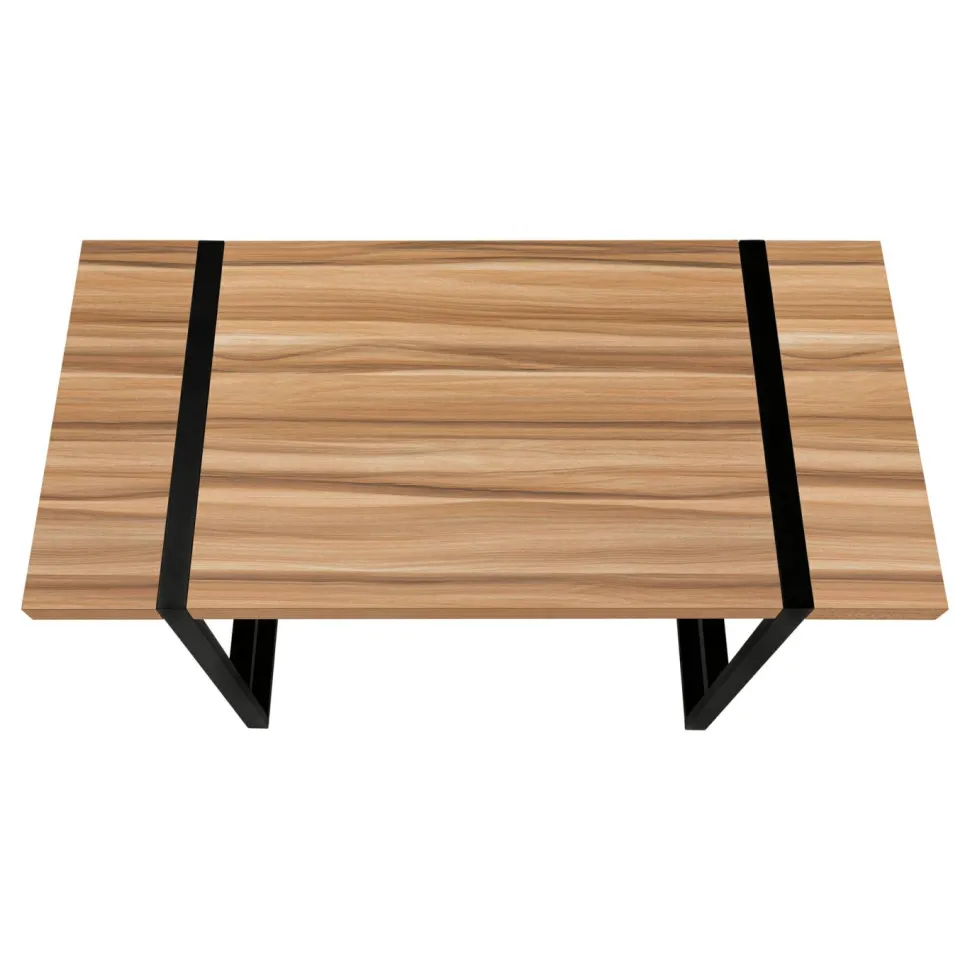 Computer Desk, Home Office, Laptop, 48"L, Work, Brown Laminate, Black Metal, Contemporary, Modern
