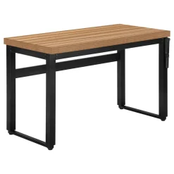 Computer Desk, Home Office, Standing, Adjustable, 48"L, Work, Laptop, Brown Laminate, Black Metal, Contemporary, Modern