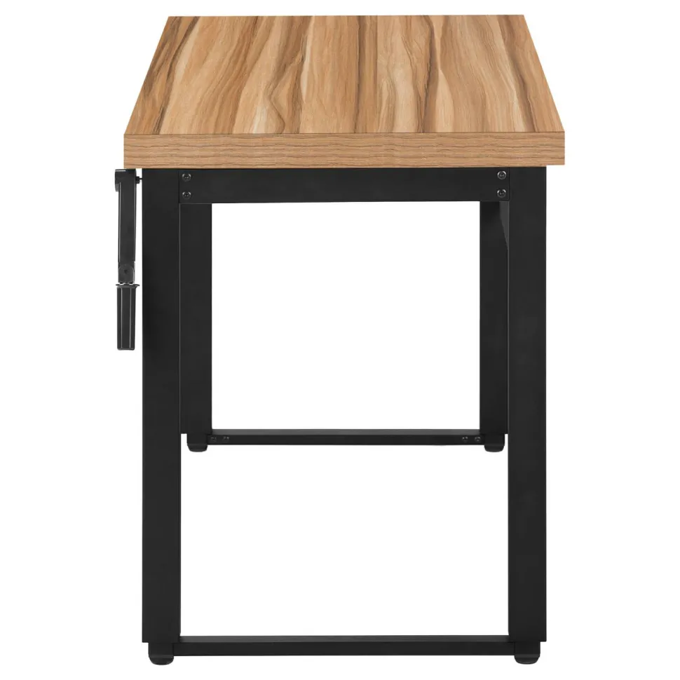 Computer Desk, Home Office, Standing, Adjustable, 48"L, Work, Laptop, Brown Laminate, Black Metal, Contemporary, Modern
