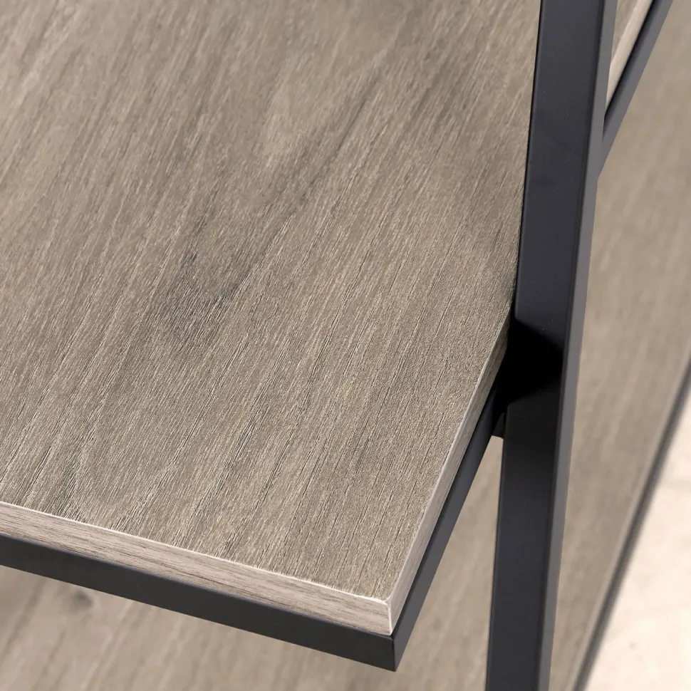 Conry 68'' Tall A-Frame Bookcase in Blackened Bronze/Antiqued Gray Oak